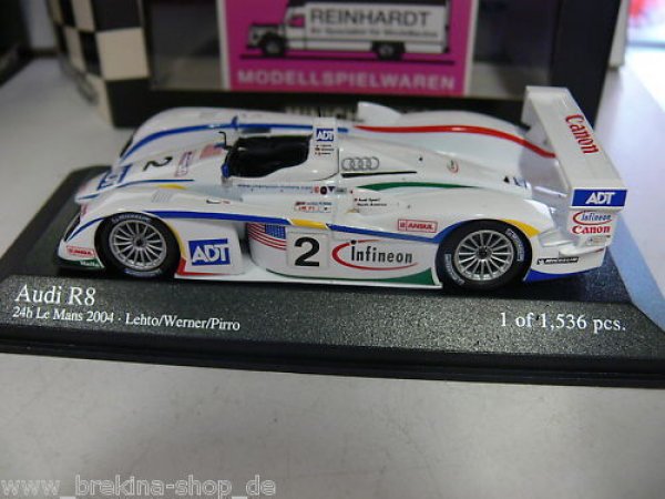 1/43 Minichamps Audi R8 24h Le Mans 2004 #2 Lehto Pirro 400041302