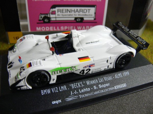 1/43 Onyx XGT011 BMW V12 LMR Becks Winner Las Vegas ALMS 1999 Letho Soper #42