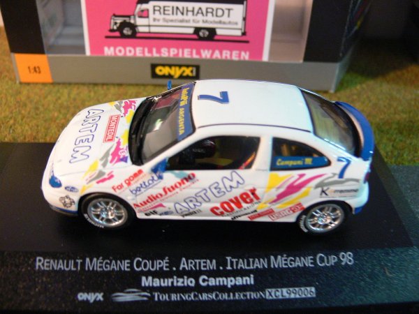 1/43 Onyx XCL99006 Renault Megane Coupe Artem Italian Megane Cup 98 M. Campani