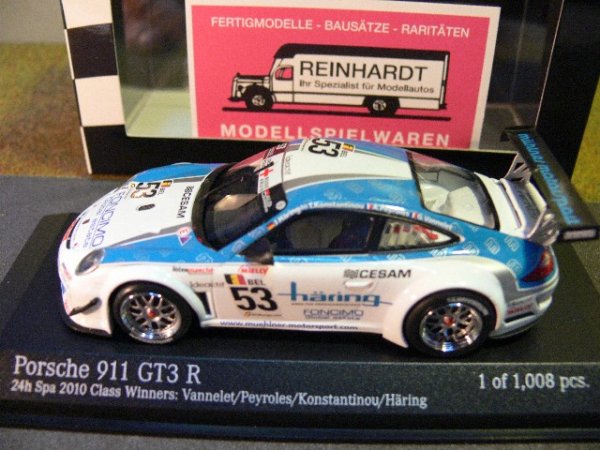 1/43 Minichamps Porsche 911 GT3 R Winners 24h Spa 2010 #53 400 108953