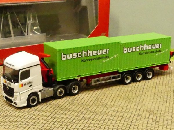 1/87 Herpa MB Actros Container-Seitenlader SZ Schmid Transporte Regensburg 312059