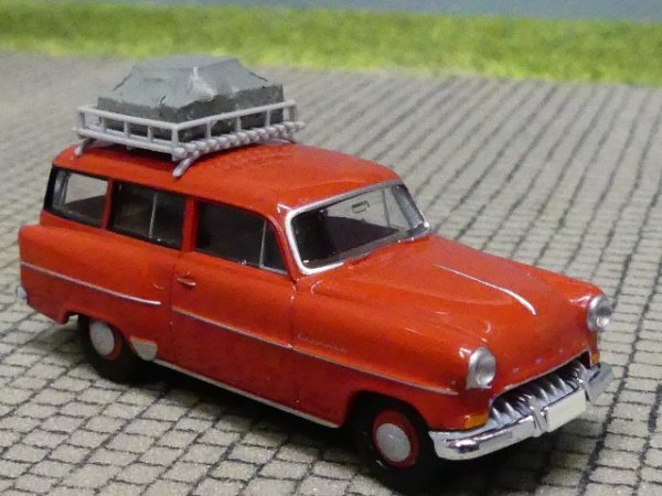 1/87 Brekina Opel Olympia Caravan rot + Gepäckträger 018489