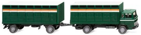 1/87 Wiking MB Viehtransporthängerzug moosgrün 0565 03