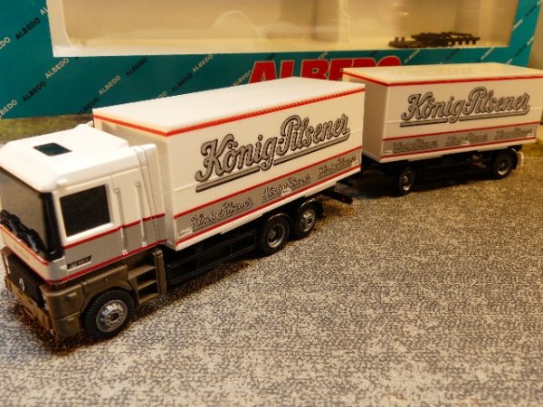 1/87 Albedo Renault AE König Pilsener Wechselkoffer Hängerzug 701002