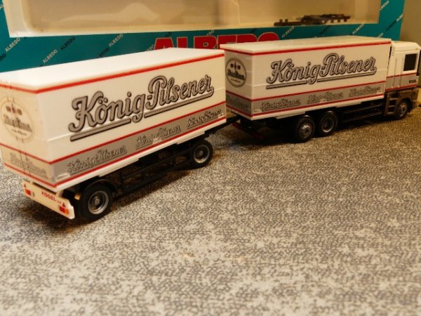 1/87 Albedo Renault AE König Pilsener Wechselkoffer Hängerzug 701002