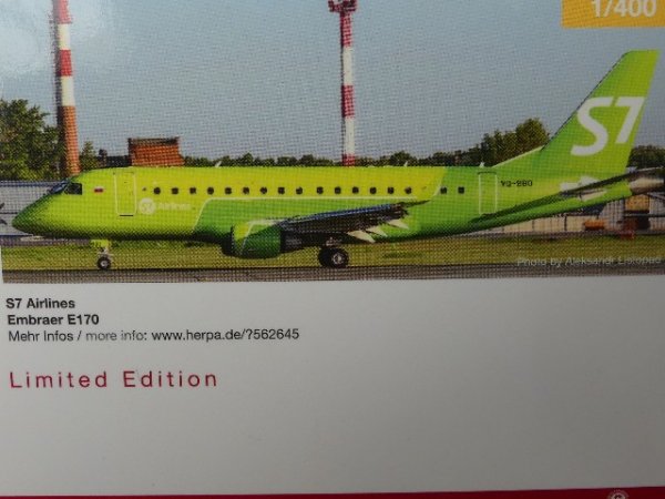 1/400 Herpa S7 Airlines Embraer E170 - VQ-BBO 562645