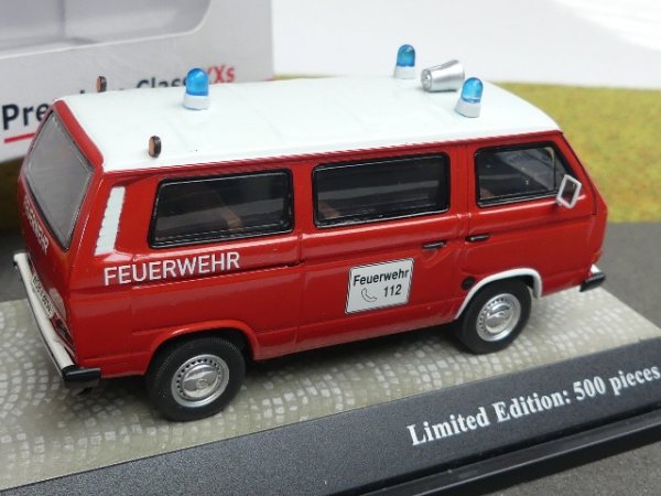 1/43 Premium Classixxs Volkswagen T3 b Bus Feuerwehr 13052