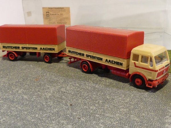 1/87 Herpa MB NG RUTTCHER Spedition Aachen Pritschen Hängerzug #248