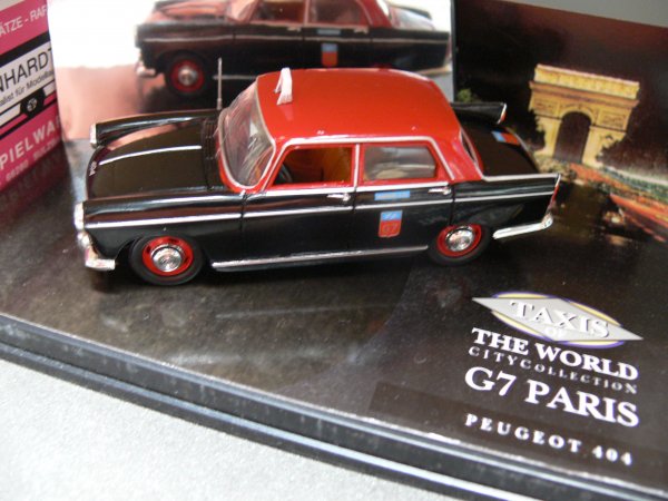 1/43 Vitesse CITY Peugeot 404 Taxis of The World City CollectionG7 Paris Schwarz/Rot  82012