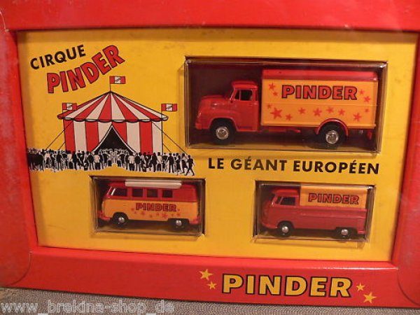 1/87 Brekina Circus Pinder VW T1 Bus VW T1 Pr Saviem Set