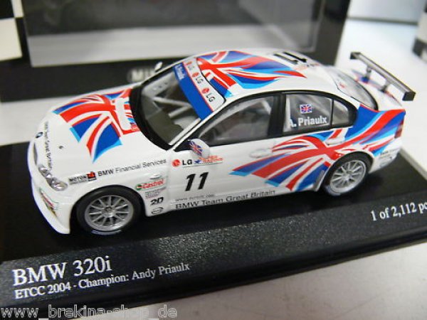 1/43 Minichamps BMW 320i Team UK ETCC '04 A.Priaulx #11 400042411