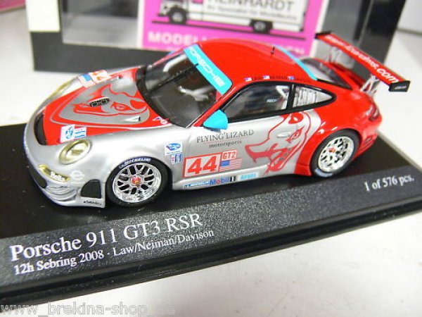 1/43 Minichamps Porsche 911 GT3 RSR #44 12h Sebring '08 Flying Lizard 400 087844