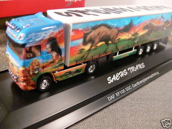 1/87 Herpa DAF XF SZ Sachs Trans Gardinenpl.-Sz.121255 PC