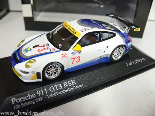 1/43 Minichamps Porsche 911 GT3 RSR 12h Sebring '07 #73 400076473