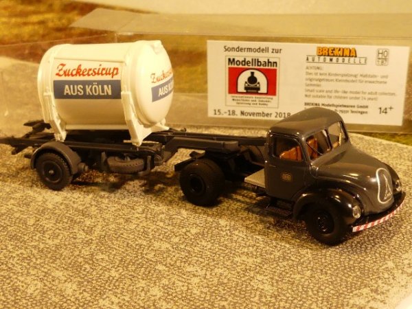 1/87 Brekina Magirus Tankcontainer Zuckersirup aus Köln SoMo IMA 2018