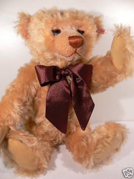 STK 97 Steiff Teddybär 1999 mit brauner Schleife und Stimme 42 cm 670374
