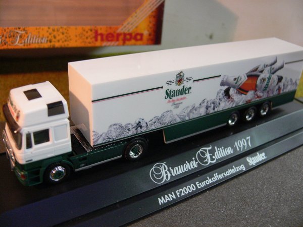 1/87 Herpa MAN F2000 Stauder Premium Pils Koffer-Sattelzug 186001