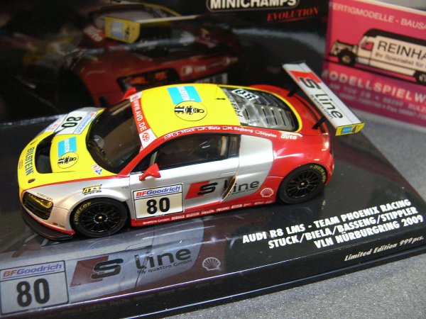 1/43 Minichamps Audi R8 LMS VLN Nürburgring 2009 Stuck-Biela-Bass.-Stippler #80 437091980