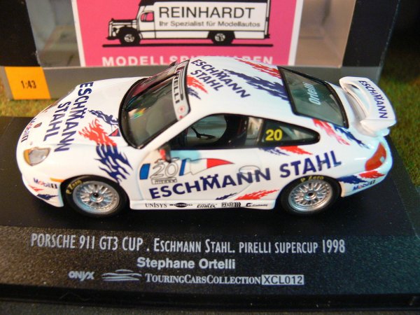 1/43 Onyx XCL012 Porsche 911 GT3 Cup Eschmann Stahl Pirelli Supercup 98 Ortelli
