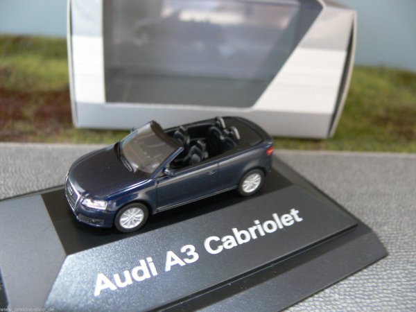 1/87 Herpa Audi A3 Cabriolet tiefseeblau m.schwarzer Innenausstattung 392757