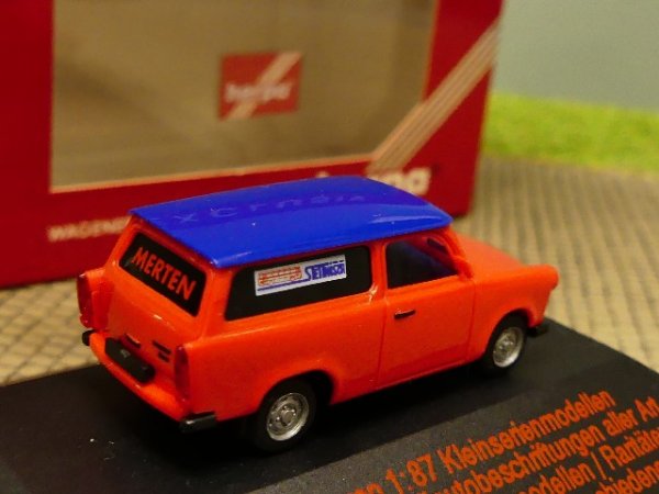 1/87 Herpa Trabant Kombi Stettnisch orange/blau PC-Box