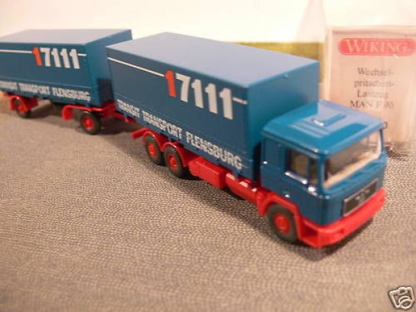 1/87 Wiking MAN F90 TTF Transit Transport Flensburg W-Pr-HZ 570 2A