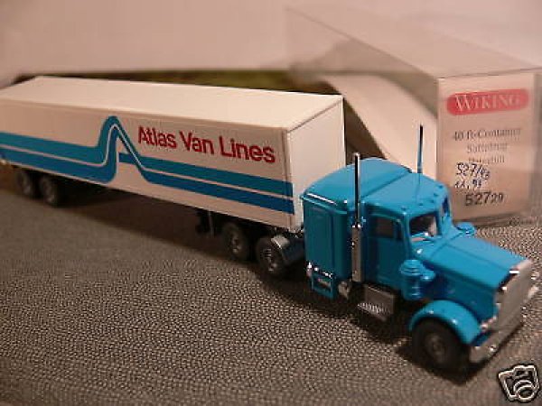 1/87 Wiking Peterbilt Atlas Van Lines USA Container-Sattelzug 527 7A