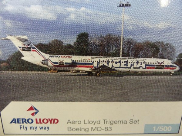 1/500 Herpa Boeing MD-83 + Airbus A321 Aero Lloyd Trigema Set 510639