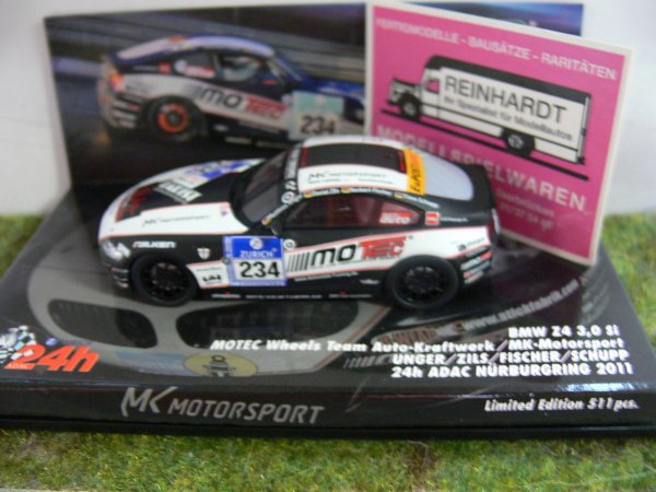 1/43 Minichamps BMW Z4 3,0 SI UN ZILS FI SCHU 24H ADAC Nürburgr.2011 437111234