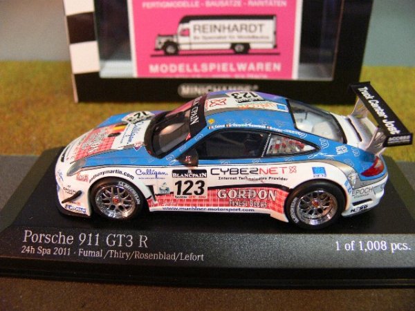 1/43 Minichamps Porsche 911 GT3 R #123 24h Spa 2011 400 118923