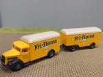 1/87 Brekina MAN F8 Fri Homa Koffer-Hängerzug