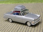 1/87 Brekina Opel Rekord P2 Coupe silber Dach dunkelrot mit Gepäck 20129