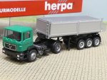 1/87 Herpa MAN F2000 grün/silber Kipper - Sattelzug 141697